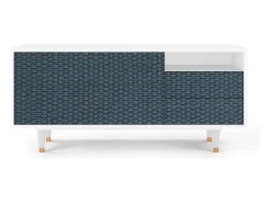 Móvel De Tv* Mueble de TV - 125х56х41 cm - T7 - Knitted Pattern, Branco Bege