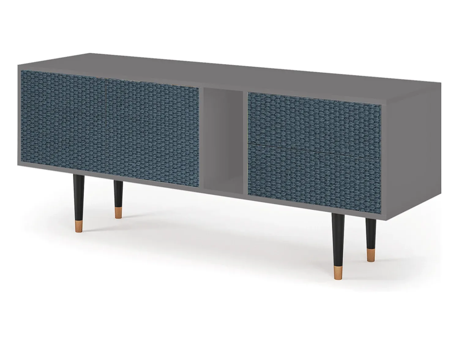 Móvel De Tv| Mueble de TV - 170х69х48 cm - T1 - Knitted Pattern, Cinza Cinzento