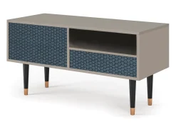 Móvel De Tv* Mueble de TV - 115х59х48 cm - T3 - Knitted Pattern, Areia Bege
