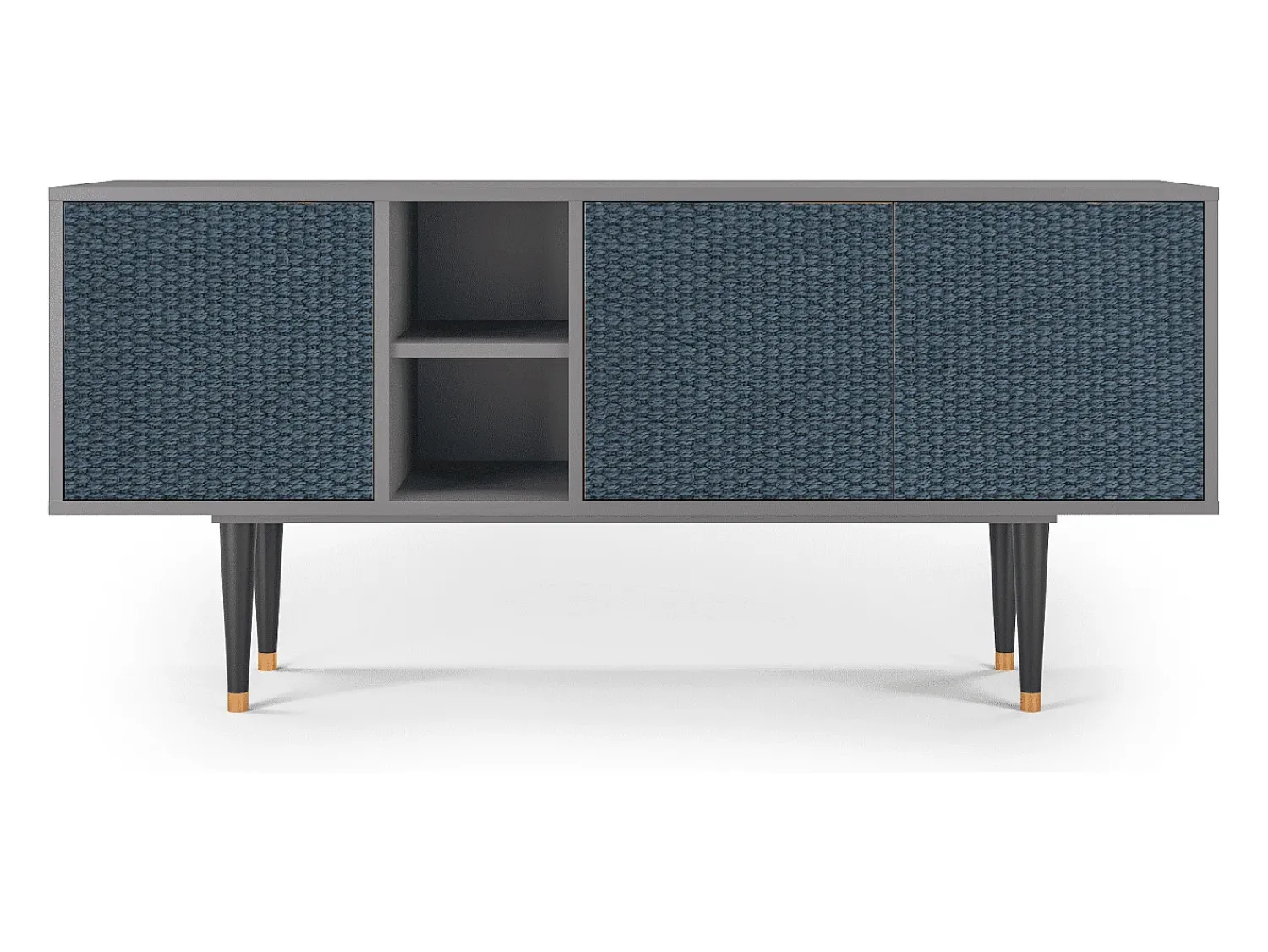 Móvel De Tv* Mueble de TV - 150х69х41 cm - T5 - Knitted Pattern, Cinza Cinzento