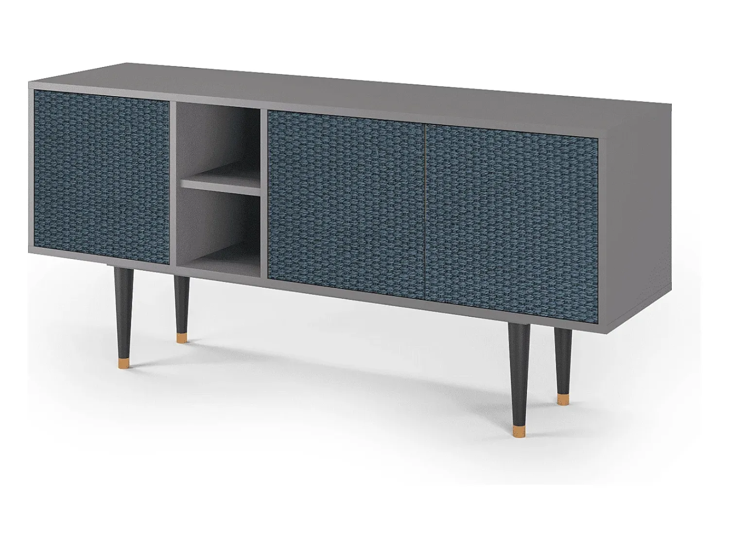 Móvel De Tv* Mueble de TV - 150х69х41 cm - T5 - Knitted Pattern, Cinza Cinzento