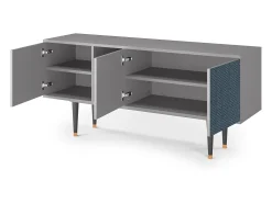 Móvel De Tv* Mueble de TV - 150х69х41 cm - T5 - Knitted Pattern, Cinza Cinzento