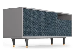 Móvel De Tv* Mueble de TV - 125х56х41 cm - T7 - Knitted Pattern, Cinza Cinzento