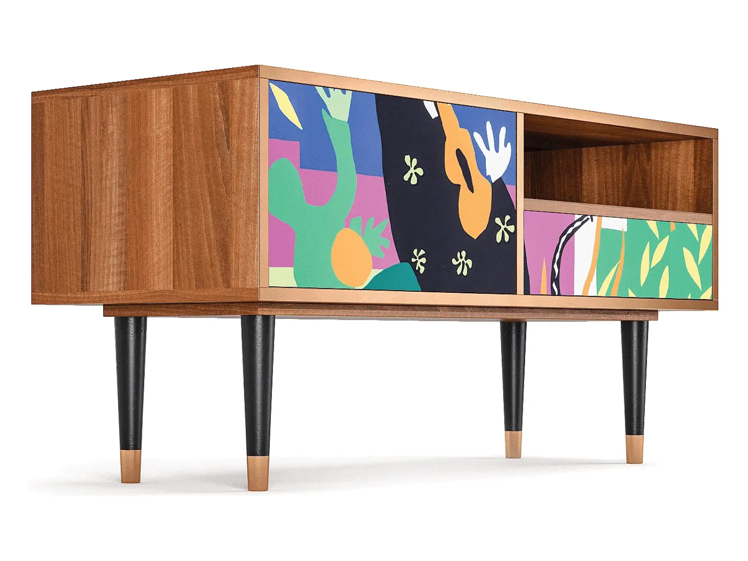 Móvel De Tv| Mueble de TV - 115х59х48 cm - T3 - La Tristesse du Roi, Nogueira Castanho