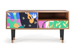 Móvel De Tv| Mueble de TV - 115х59х48 cm - T3 - La Tristesse du Roi, Nogueira Castanho
