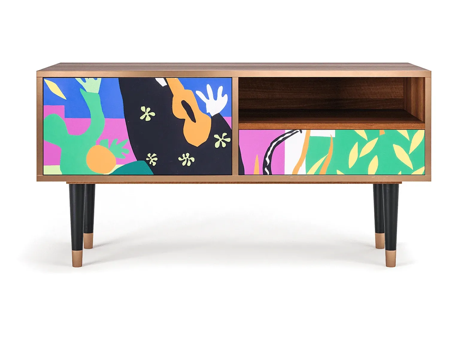Móvel De Tv| Mueble de TV - 115х59х48 cm - T3 - La Tristesse du Roi, Nogueira Castanho