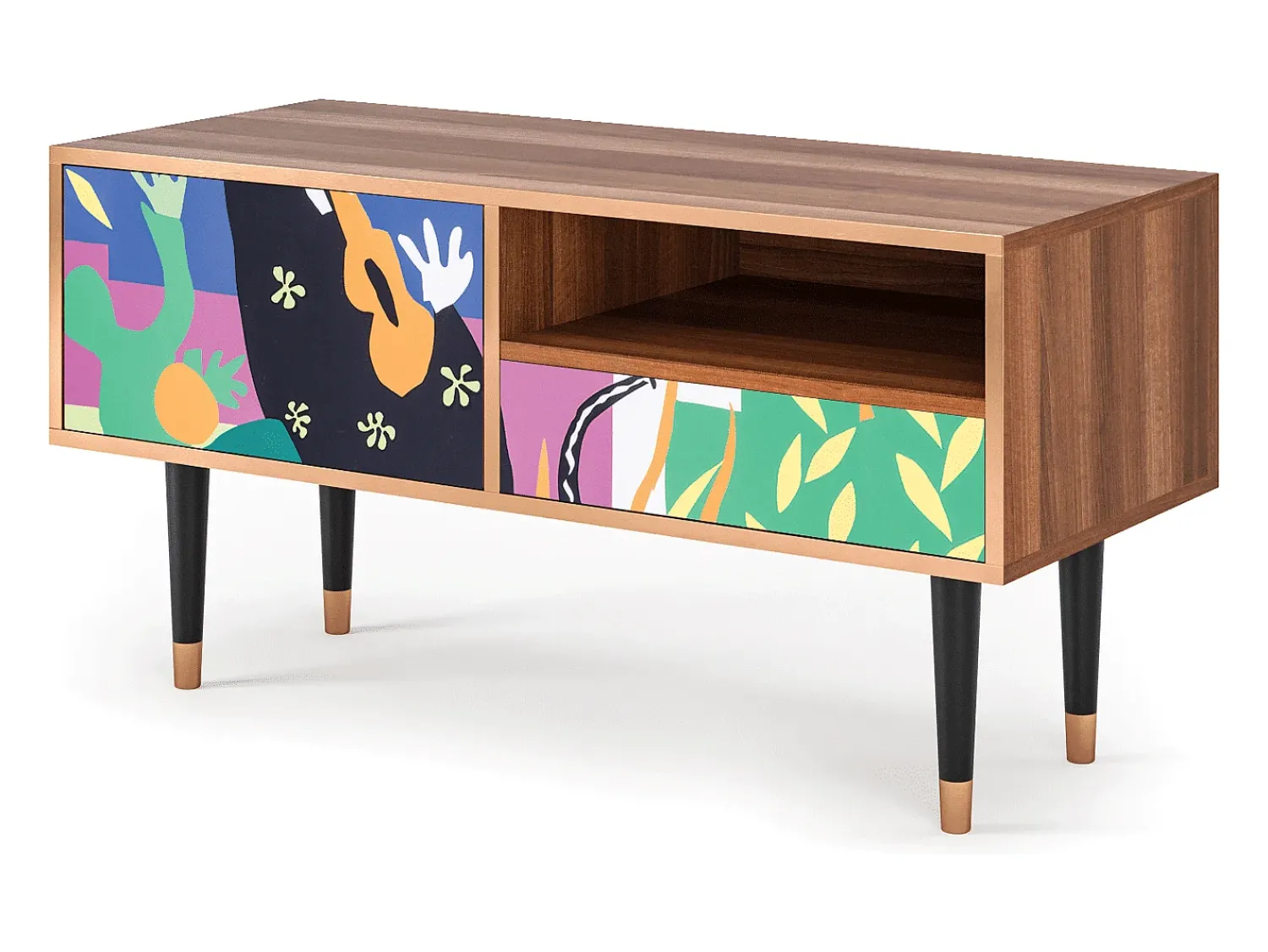 Móvel De Tv| Mueble de TV - 115х59х48 cm - T3 - La Tristesse du Roi, Nogueira Castanho