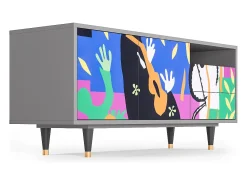 Móvel De Tv* Mueble de TV - 125х56х41 cm - T7 - La Tristesse du Roi, Cinza Cinzento