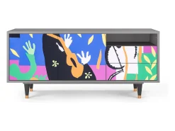 Móvel De Tv* Mueble de TV - 125х56х41 cm - T7 - La Tristesse du Roi, Cinza Cinzento