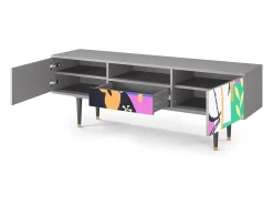Móvel De Tv* Mueble de TV - 170х59х41 cm - T6 - La Tristesse du Roi, Cinza Cinzento