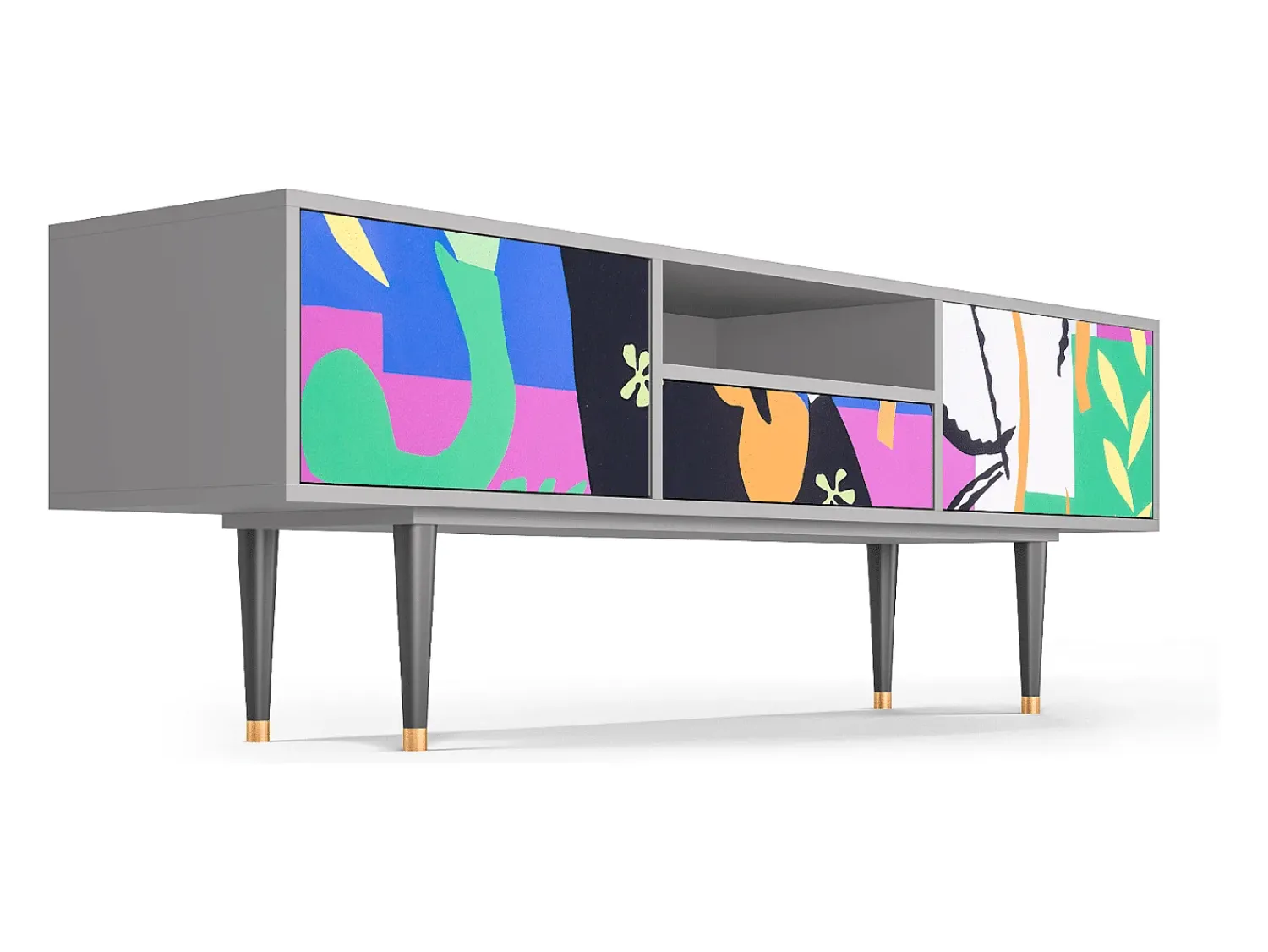 Móvel De Tv* Mueble de TV - 170х59х41 cm - T6 - La Tristesse du Roi, Cinza Cinzento