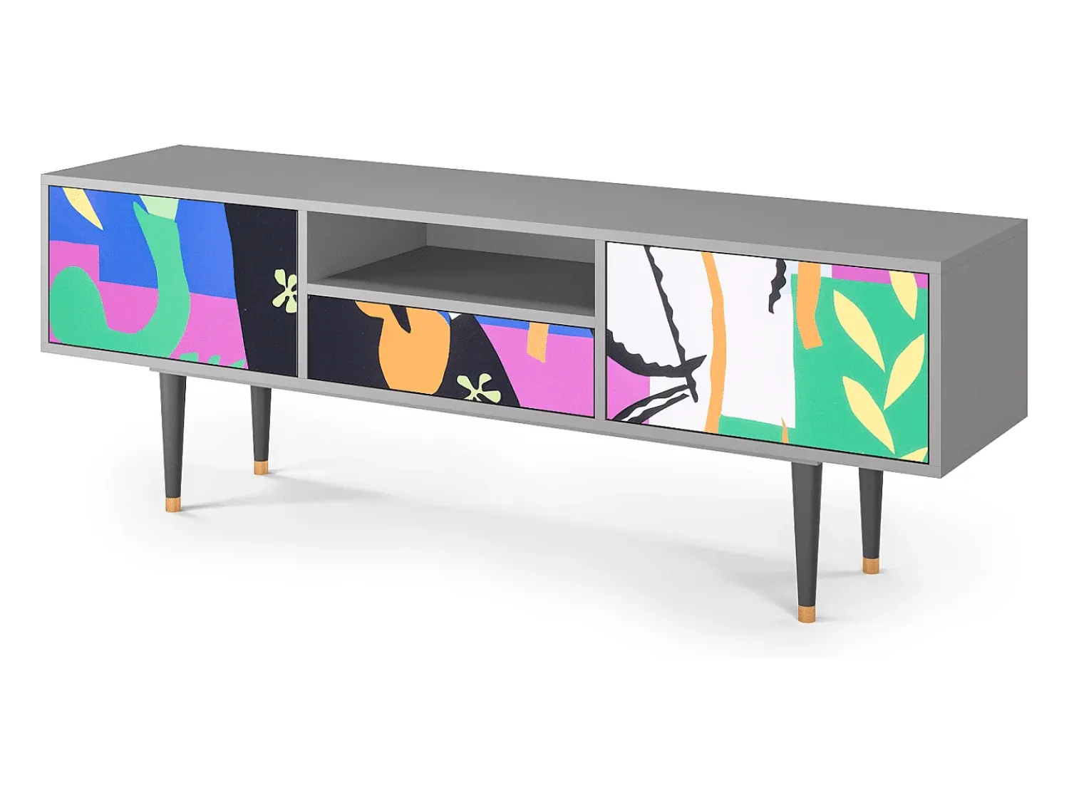 Móvel De Tv* Mueble de TV - 170х59х41 cm - T6 - La Tristesse du Roi, Cinza Cinzento