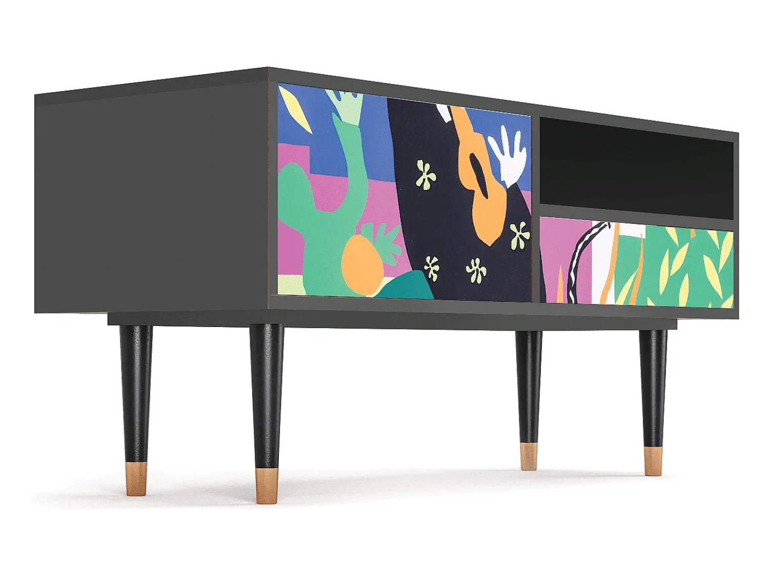 Mueble de TV - 115х59х48 cm - T3 - La Tristesse du Roi, Antracite^ Móvel De Tv