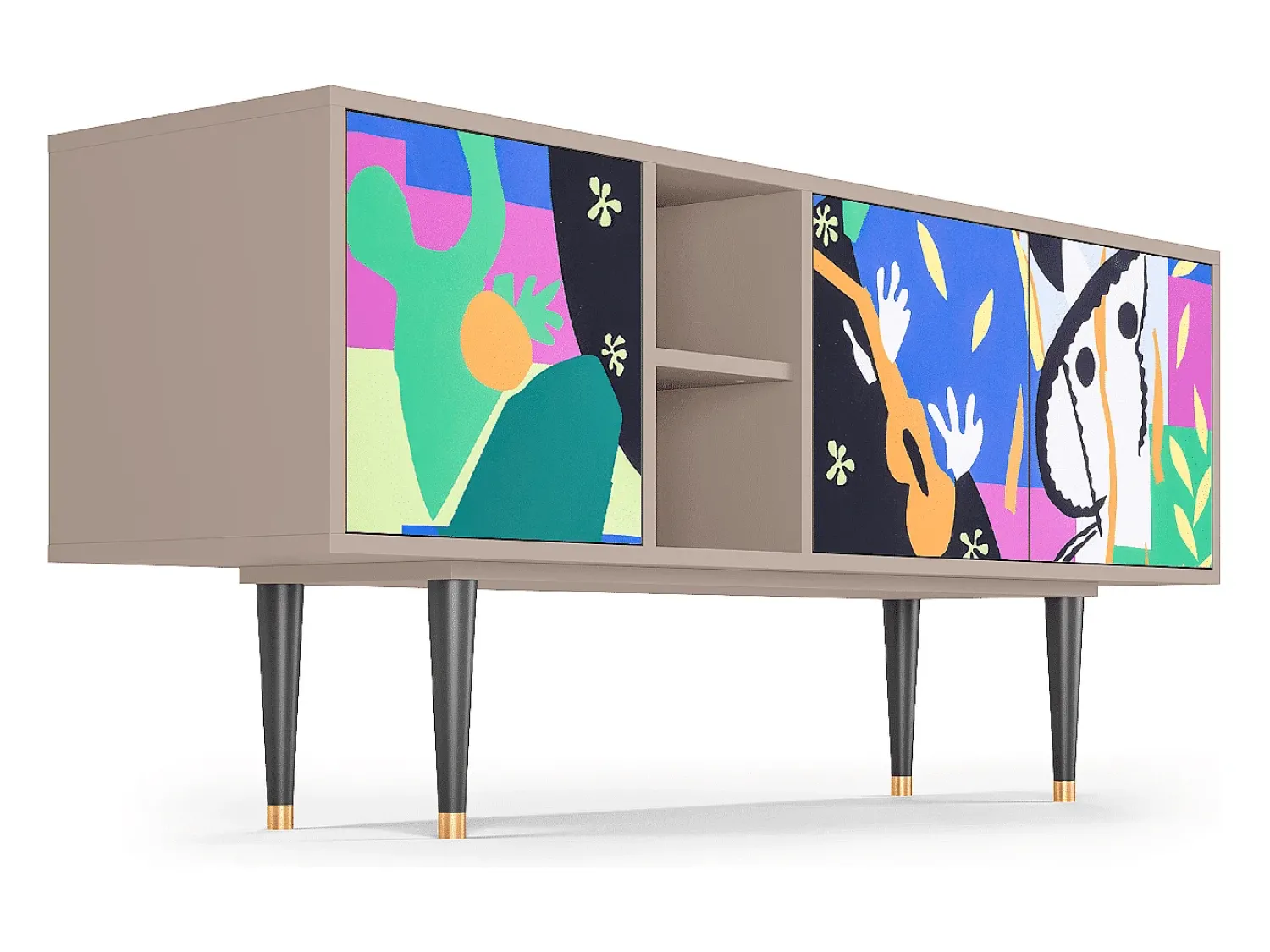 Móvel De Tv| Mueble de TV - 150х69х41 cm - T5 - La Tristesse du Roi, Latte Bege
