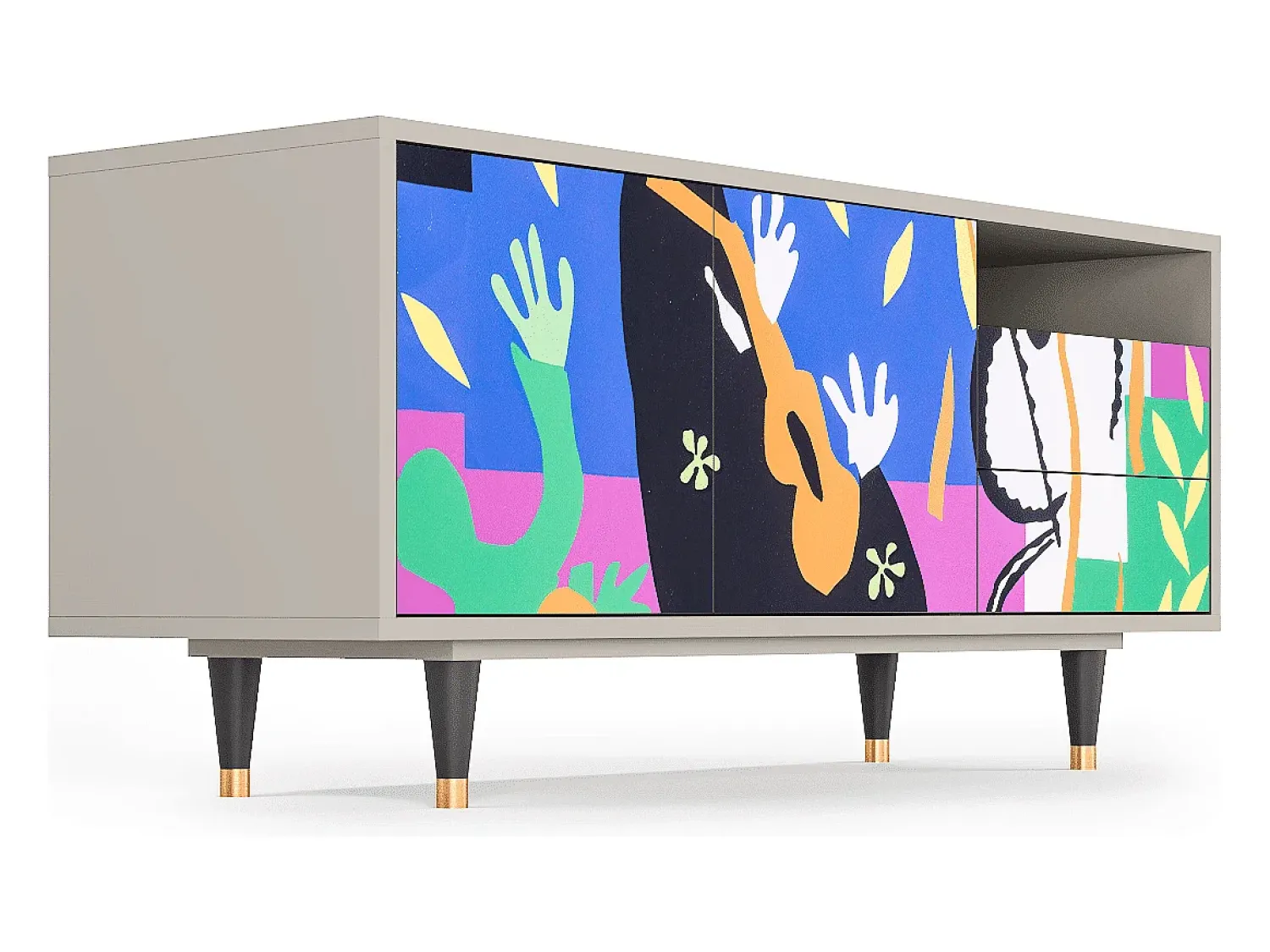Móvel De Tv| Mueble de TV - 125х56х41 cm - T7 - La Tristesse du Roi, Areia Bege