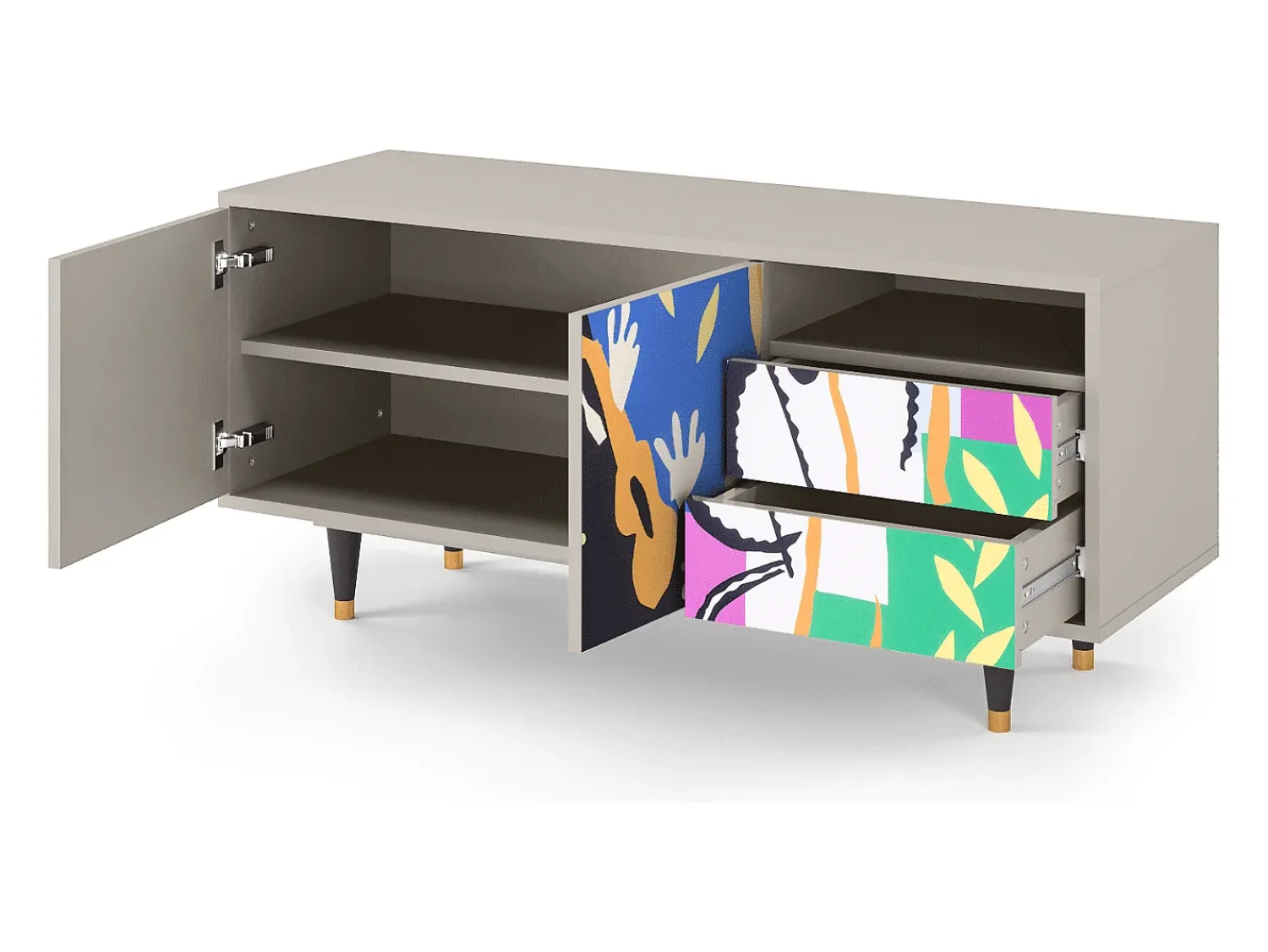 Móvel De Tv| Mueble de TV - 125х56х41 cm - T7 - La Tristesse du Roi, Areia Bege