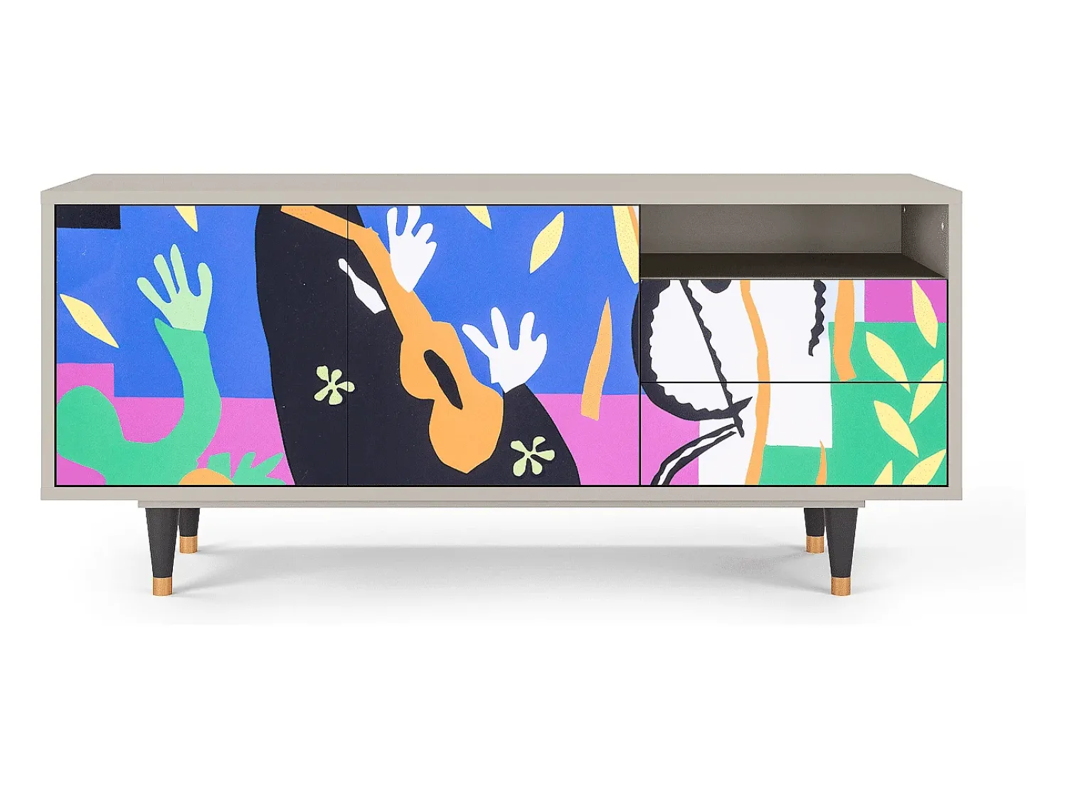 Móvel De Tv| Mueble de TV - 125х56х41 cm - T7 - La Tristesse du Roi, Areia Bege