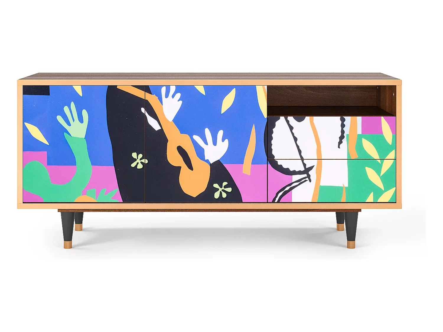 Móvel De Tv| Mueble de TV - 125х56х41 cm - T7 - La Tristesse du Roi, Nogueira Castanho