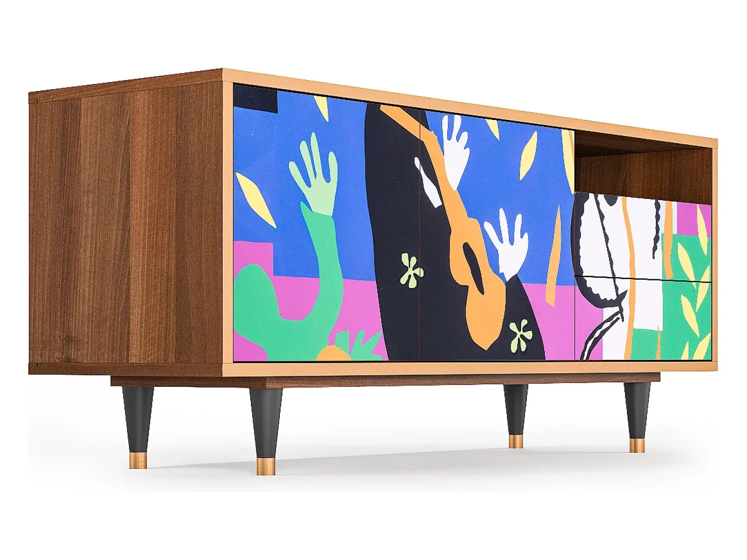 Móvel De Tv| Mueble de TV - 125х56х41 cm - T7 - La Tristesse du Roi, Nogueira Castanho
