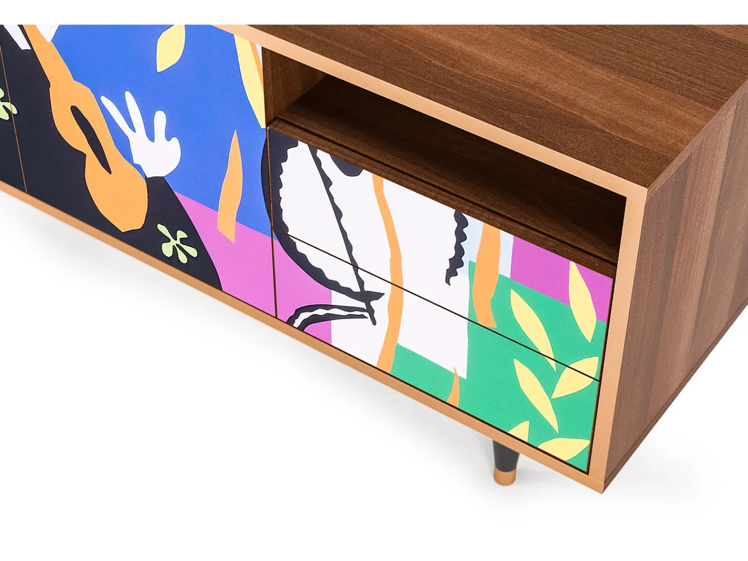 Móvel De Tv| Mueble de TV - 125х56х41 cm - T7 - La Tristesse du Roi, Nogueira Castanho