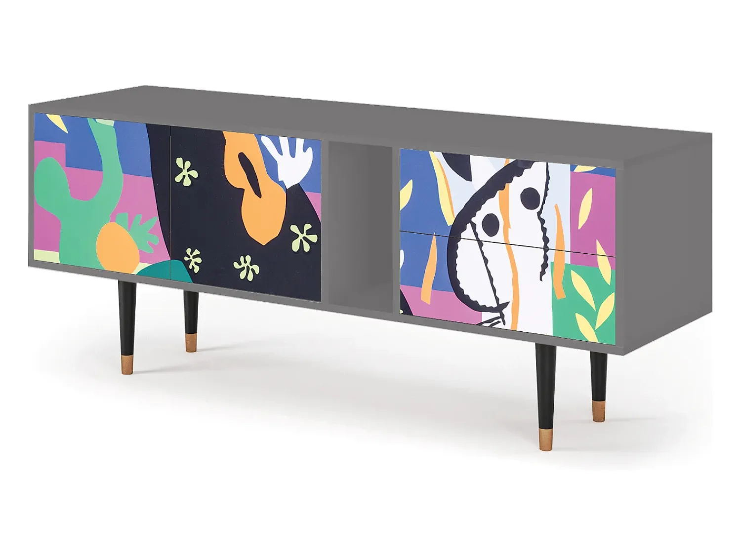 Outlet Mueble de TV - 170х69х48 cm - T1 - La Tristesse du Roi, Cinza Cinzento