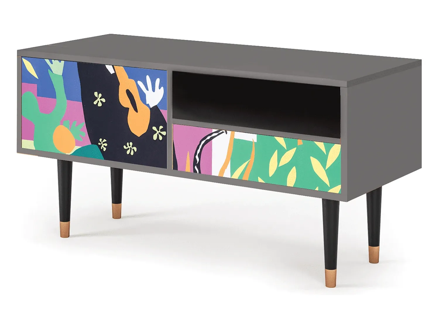 Outlet Mueble de TV - 115х59х48 cm - T3 - La Tristesse du Roi, Cinza Cinzento