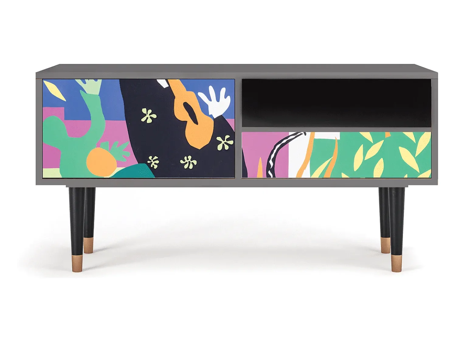Outlet Mueble de TV - 115х59х48 cm - T3 - La Tristesse du Roi, Cinza Cinzento