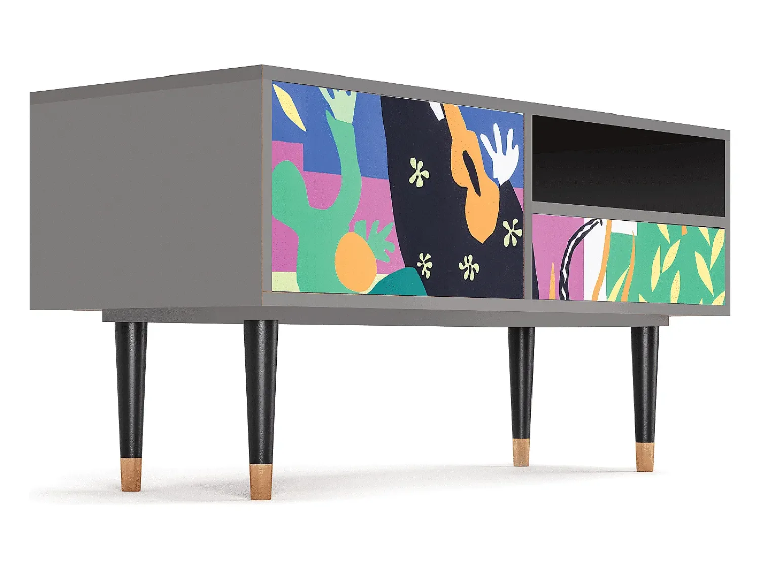 Outlet Mueble de TV - 115х59х48 cm - T3 - La Tristesse du Roi, Cinza Cinzento
