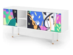 Móvel De Tv| Mueble de TV - 150х69х41 cm - T5 - La Tristesse du Roi, Branco Bege