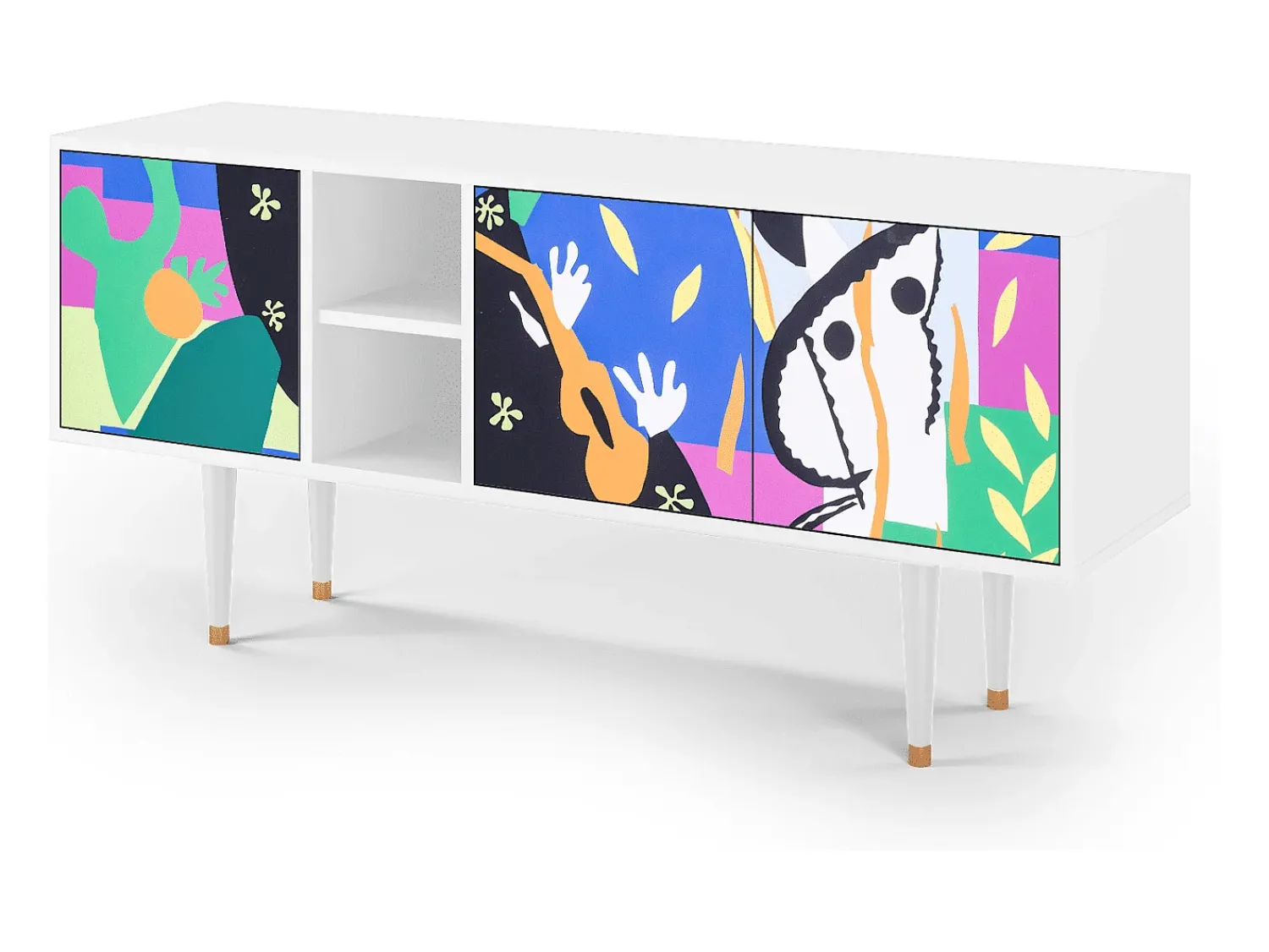 Móvel De Tv| Mueble de TV - 150х69х41 cm - T5 - La Tristesse du Roi, Branco Bege