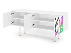 Móvel De Tv| Mueble de TV - 150х69х41 cm - T5 - La Tristesse du Roi, Branco Bege