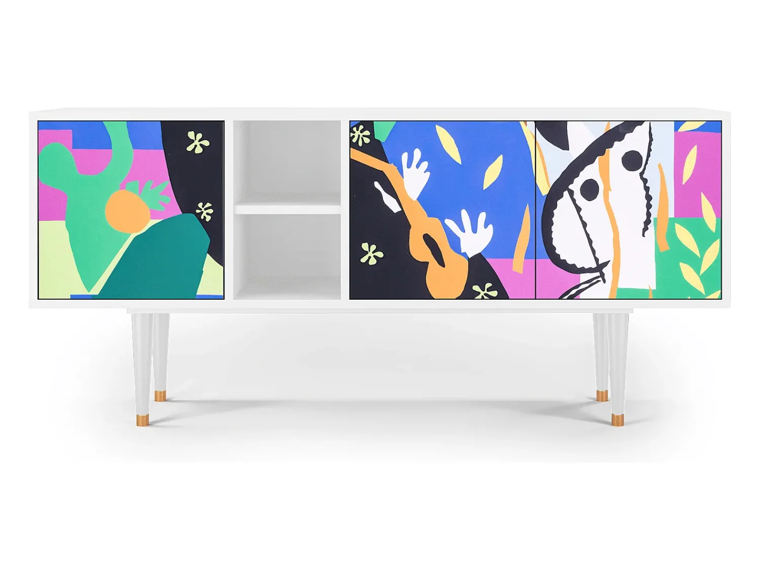 Móvel De Tv| Mueble de TV - 150х69х41 cm - T5 - La Tristesse du Roi, Branco Bege