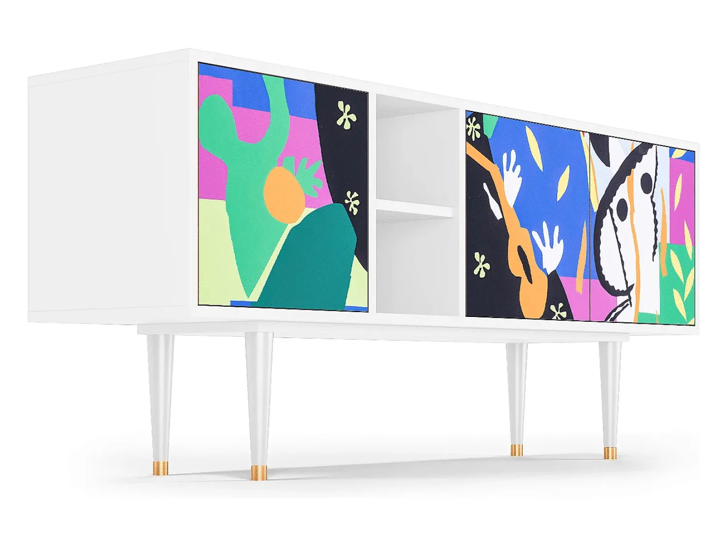 Móvel De Tv| Mueble de TV - 150х69х41 cm - T5 - La Tristesse du Roi, Branco Bege