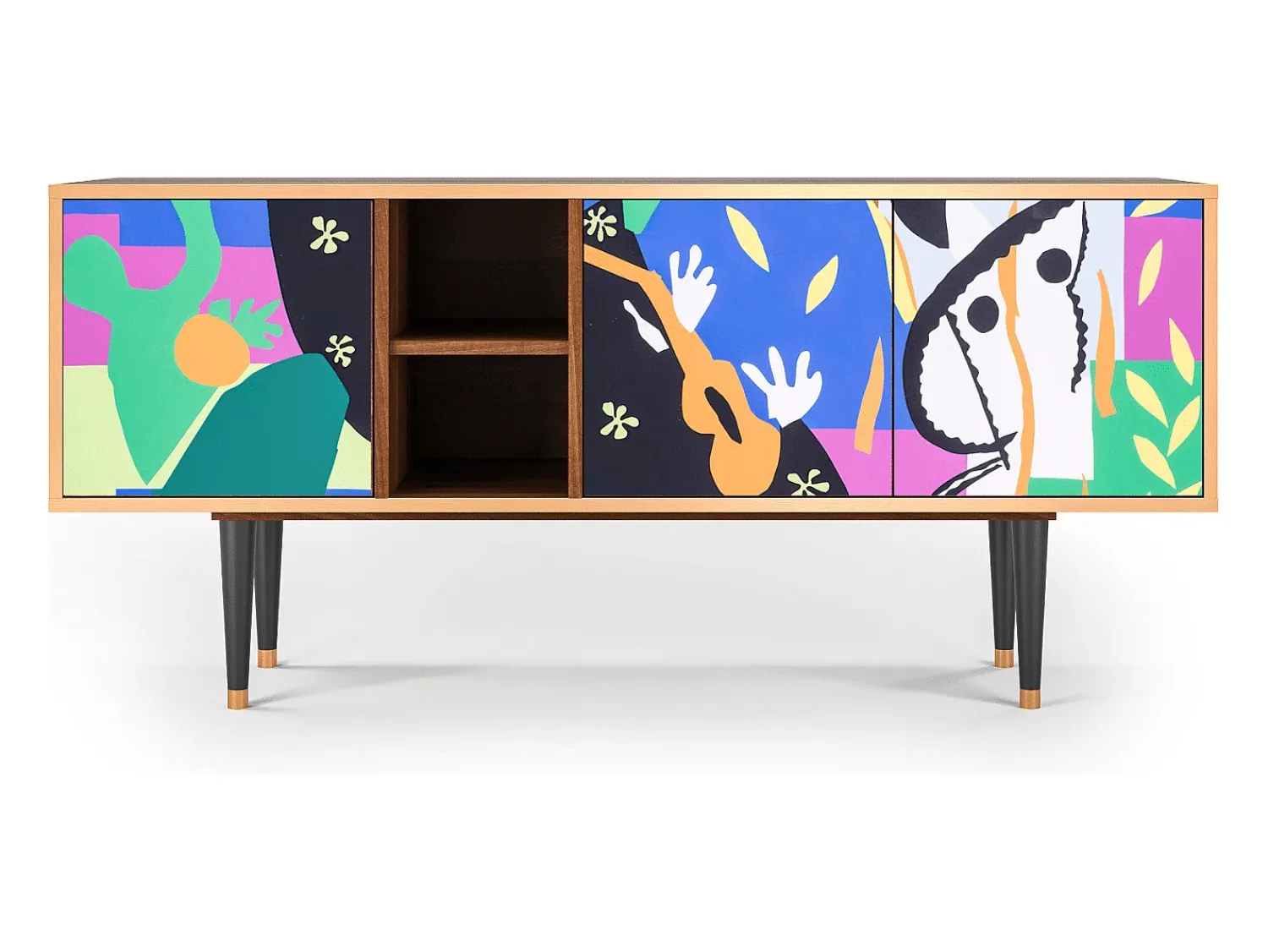 Móvel De Tv| Mueble de TV - 150х69х41 cm - T5 - La Tristesse du Roi, Nogueira Castanho