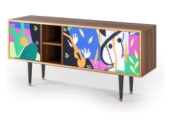 Móvel De Tv| Mueble de TV - 150х69х41 cm - T5 - La Tristesse du Roi, Nogueira Castanho
