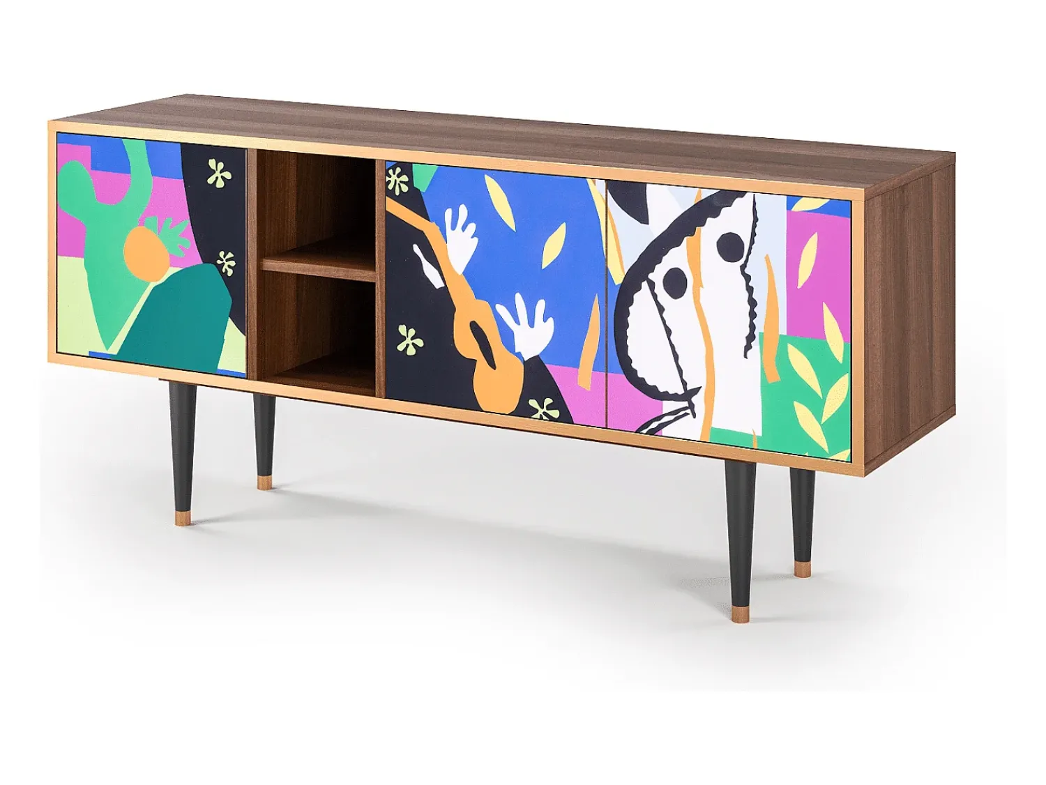 Móvel De Tv| Mueble de TV - 150х69х41 cm - T5 - La Tristesse du Roi, Nogueira Castanho