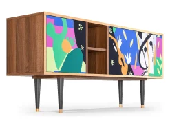 Móvel De Tv| Mueble de TV - 150х69х41 cm - T5 - La Tristesse du Roi, Nogueira Castanho