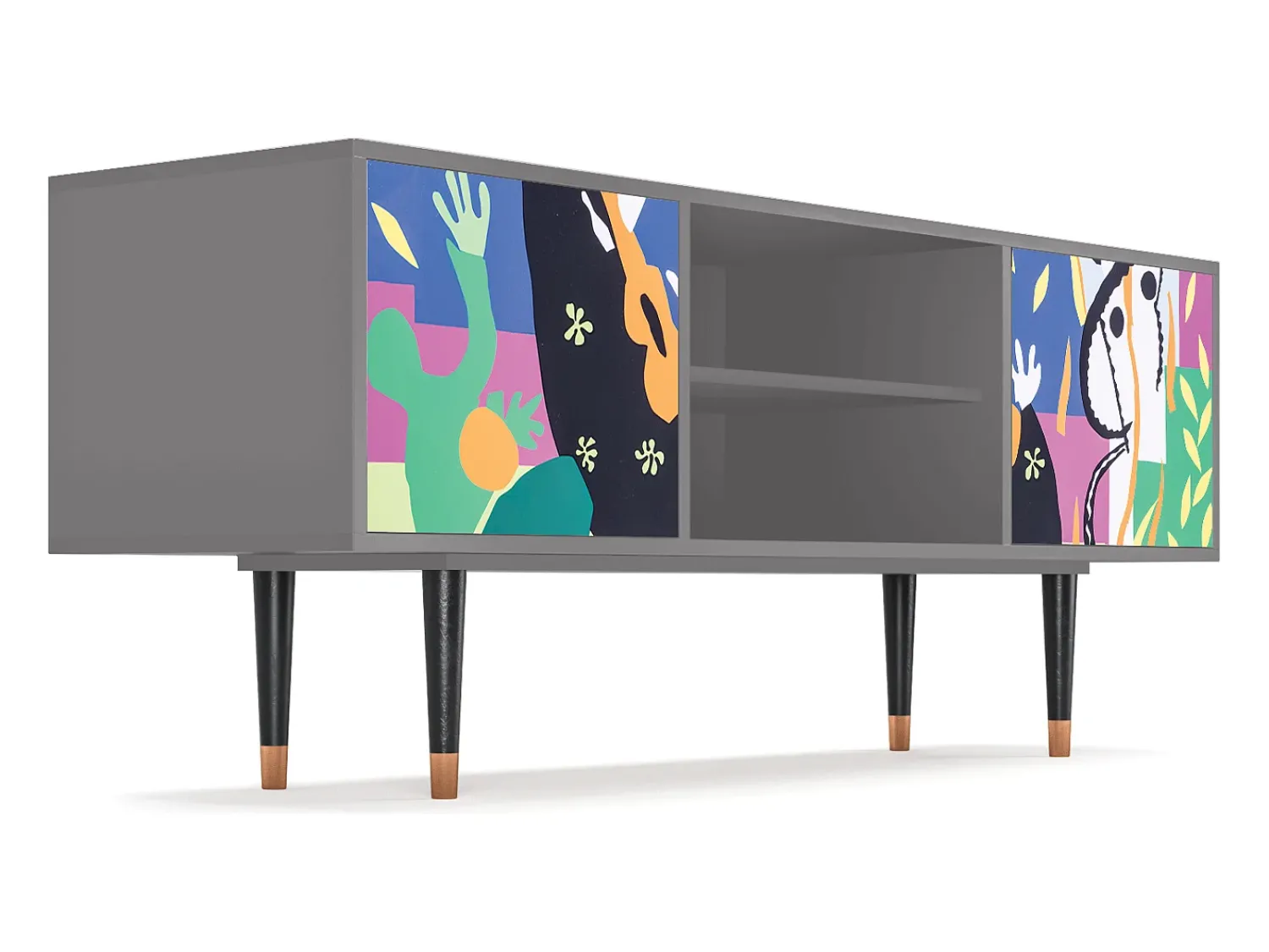 Outlet Mueble de TV - 170х69х48 cm - T2 - La Tristesse du Roi, Cinza Cinzento