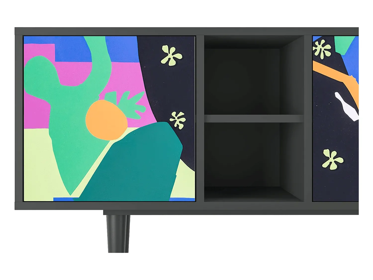 Móvel De Tv* Mueble de TV - 150х69х41 cm - T5 - La Tristesse du Roi, Antracite Cinza antracite