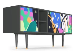 Móvel De Tv* Mueble de TV - 150х69х41 cm - T5 - La Tristesse du Roi, Antracite Cinza antracite