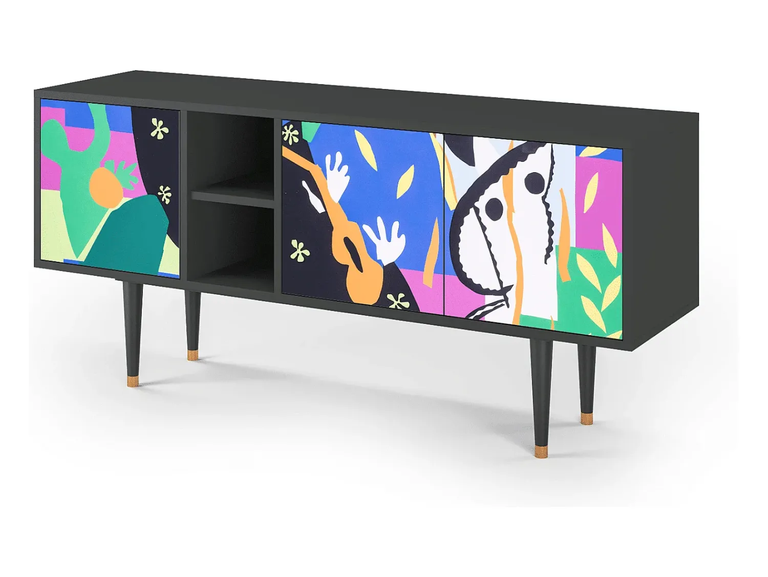 Móvel De Tv* Mueble de TV - 150х69х41 cm - T5 - La Tristesse du Roi, Antracite Cinza antracite