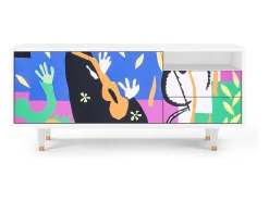 Móvel De Tv| Mueble de TV - 125х56х41 cm - T7 - La Tristesse du Roi, Branco Bege