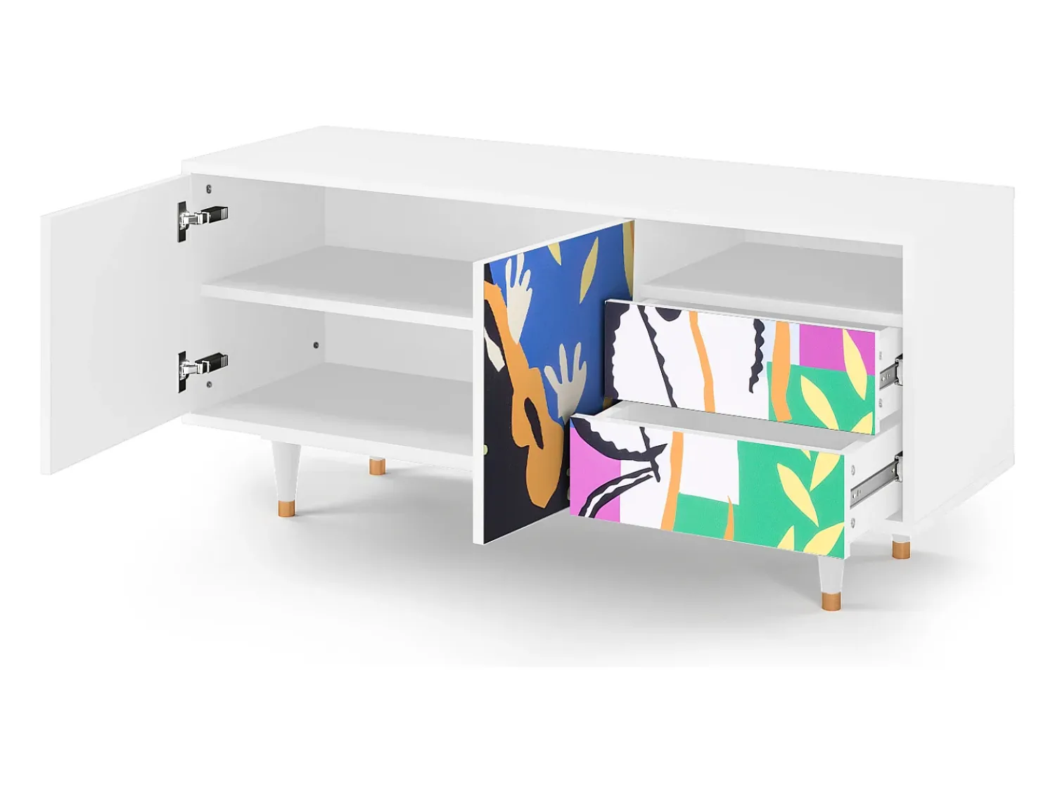 Móvel De Tv| Mueble de TV - 125х56х41 cm - T7 - La Tristesse du Roi, Branco Bege