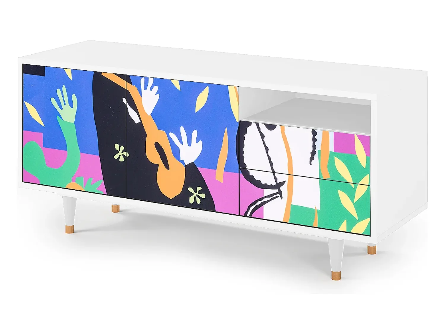 Móvel De Tv| Mueble de TV - 125х56х41 cm - T7 - La Tristesse du Roi, Branco Bege