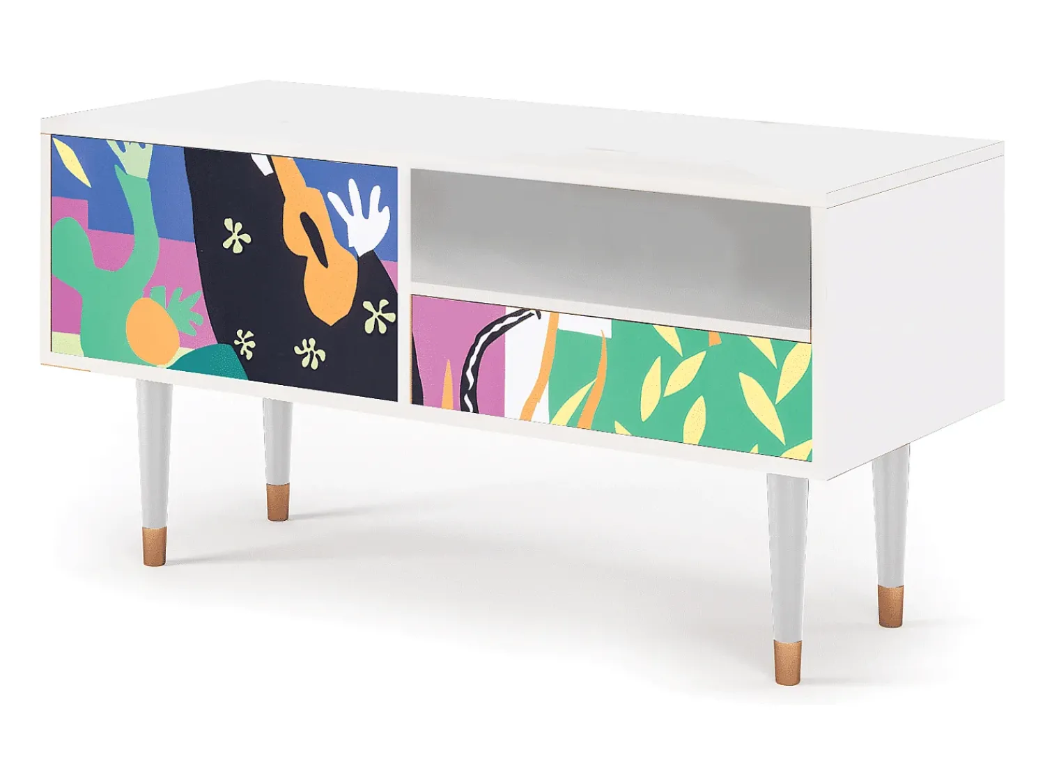 Móvel De Tv* Mueble de TV - 115х59х48 cm - T3 - La Tristesse du Roi, Branco Bege