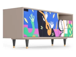 Hot Mueble de TV - 125х56х41 cm - T7 - La Tristesse du Roi, Latte Bege