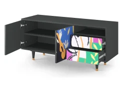 Outlet Mueble de TV - 125х56х41 cm - T7 - La Tristesse du Roi, Antracite Cinza antracite