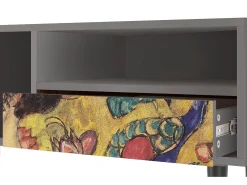 Best Mueble de TV - 115х59х48 cm - T3 - Lady with Fan by Klimt, Cinza Cinzento