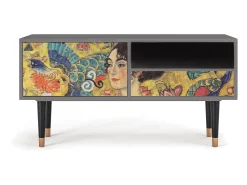 Best Mueble de TV - 115х59х48 cm - T3 - Lady with Fan by Klimt, Cinza Cinzento