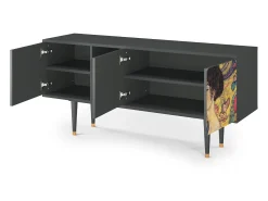 Móvel De Tv* Mueble de TV - 150х69х41 cm - T5 - Lady with Fan by Klimt, Antracite Cinza antracite